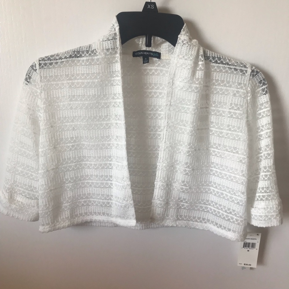 Cropped, embroidered shirt blazer.